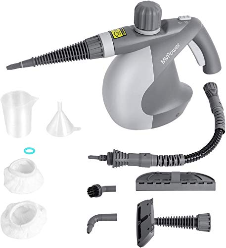 MVPower Limpiador de Vapor, Limpiador de Vapor Mano Multipropósito con 9 Accesorios Cerradura de Seguridad Tanque de Agua de 350 ml Limpiador de Vapor Eléctrico para Cocina Baño Piso Ventana Alfombra