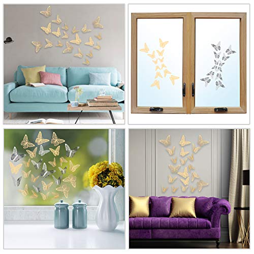 MWOOT 48 piezas mariposas decorativas 3d, mariposas pegatinas de pared decorativas para la decoración de la fiesta de cumpleaños dormitorio de la boda decoración del hogar
