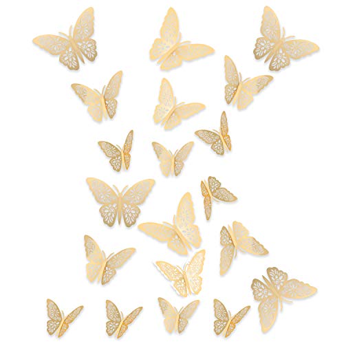 MWOOT 48 piezas mariposas decorativas 3d, mariposas pegatinas de pared decorativas para la decoración de la fiesta de cumpleaños dormitorio de la boda decoración del hogar