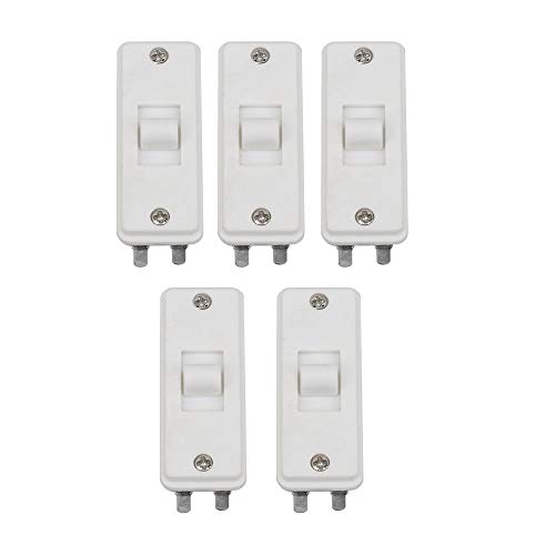 Mxfans - Juego de 5 mantas eléctricas con interruptor de 3 marchas, 32 x 13 x 12 mm, color blanco