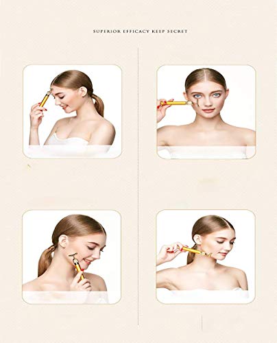 MXL 24k Beauty Bar Golden Facial Face Massager, 3D Roller Electric Sonic Energy y Arm Eye Nariz Head Massager Lifting Facial instantáneo, Antiarrugas, Estiramiento de la Piel, Reafirmante Facial