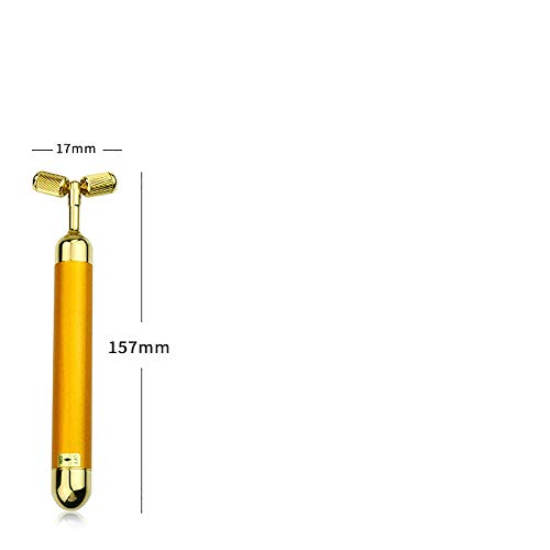 MXL 24k Beauty Bar Golden Facial Face Massager, 3D Roller Electric Sonic Energy y Arm Eye Nariz Head Massager Lifting Facial instantáneo, Antiarrugas, Estiramiento de la Piel, Reafirmante Facial