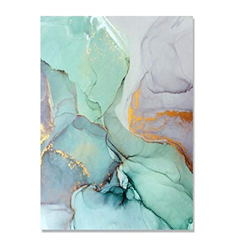MXmama Patrón Abstracto de Piedra Verde/Cartel nórdico/Pintura de Lienzo Cuadros geométricos de Pared/decoración Moderna del hogar Impresiones artísticas-50x70cmx3 sin Marco