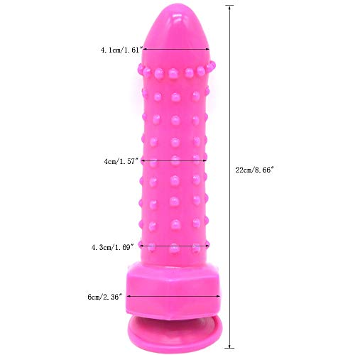 MXYLYLAT2 Pǒllàs Grànděs, Masaje de Silicona simulación pollas con Fuerte Ventosa - 100% a Prueba de Agua |L: 22 cm / 8,66" Rosa