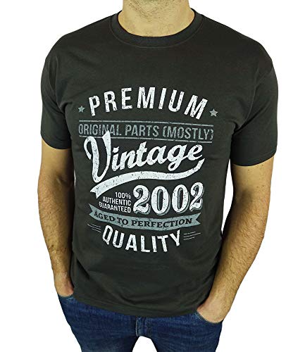 My Generation Gifts Vintage Year - Aged to Perfection - 18 Cumpleaños Años - Regalo de Cumpleaños Camiseta para Hombre - Gris De Carbón L