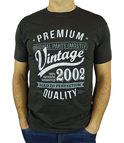 My Generation Gifts Vintage Year - Aged to Perfection - 18 Cumpleaños Años - Regalo de Cumpleaños Camiseta para Hombre - Gris De Carbón L