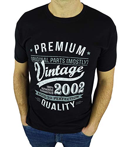 My Generation Gifts Vintage Year - Aged to Perfection - 18 Cumpleaños Años - Regalo de Cumpleaños Camiseta para Hombre - Negro L