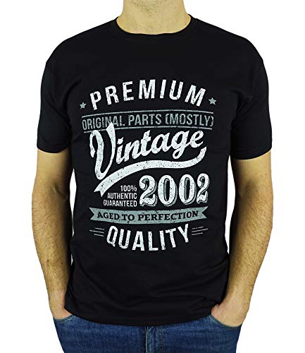 My Generation Gifts Vintage Year - Aged to Perfection - 18 Cumpleaños Años - Regalo de Cumpleaños Camiseta para Hombre - Negro L