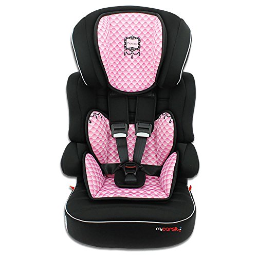 Mycarsit - Silla de coche grupo 1/2/3 (9kg a 36kg) - 3 estrellas tests tcs - con proteciónes laterales - 28 colorido