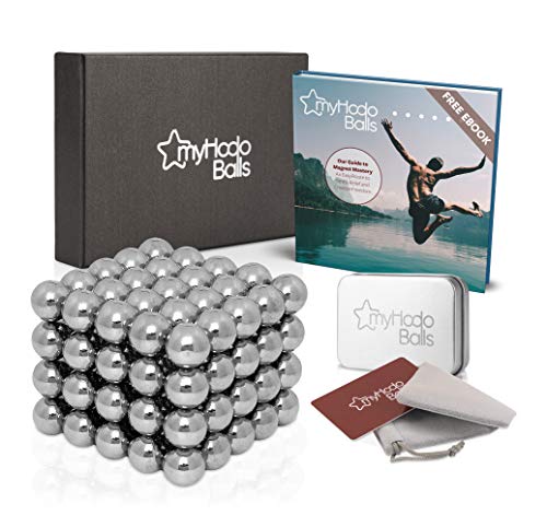 myHodo Bolas Magnéticas Antiestrés Extras Gratuitos, Bolitas Magnéticas, 100 Imanes Pequeños, Magnetic Balls, Bolas Imantadas, Gran Idea de Regalo, Imanes para Superficies Magnéticas (Plata)