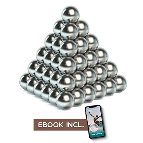 myHodo Bolas Mmagnéticas Antiestrés, Bolitas Magnéticas Versátiles, Imanes Pequeños, Magnet Balls, Gran Idea de Regalo, Bolas de Iman, Imanes para Superficies Magnéticas (64 Piezas, Plata)