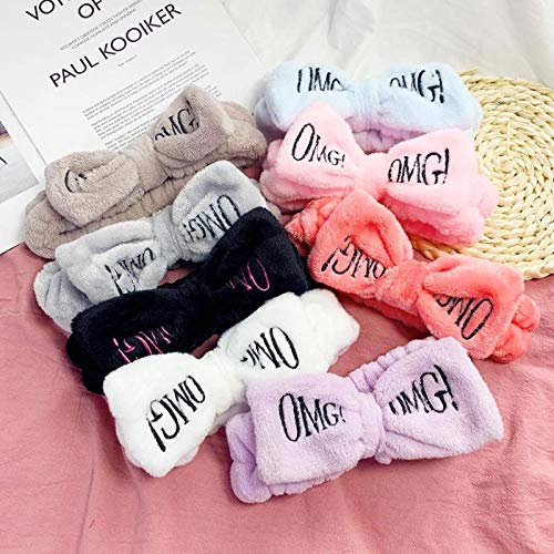 MYSdd Pañuelo de Lana de Coral Suave para Mujer Diadema de niña Linda Accesorios para el Cabello con pañuelo de Maquillaje para el Rostro Lavado - 35
