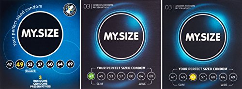 My.Size - Set de preservativos (3 unidades, tallas disponibles: 47, 49 y 53 mm)