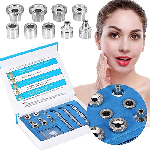 MZBZYU Diamond Microdermabrasion Tips Dermabrasion Peeling Machine con Esponjas de Mango de Acero Inoxidable y Sistema de Exfoliación de Cajas