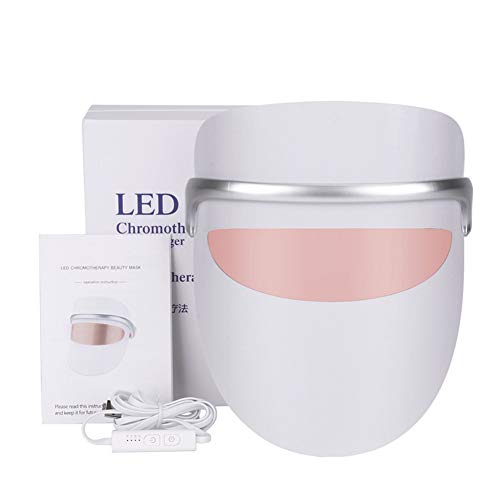 MZBZYU Máscara de Belleza Led,Mascarilla de Luminoterapia Led 3 Colores Máscara Facial para Cuidado de la Piel