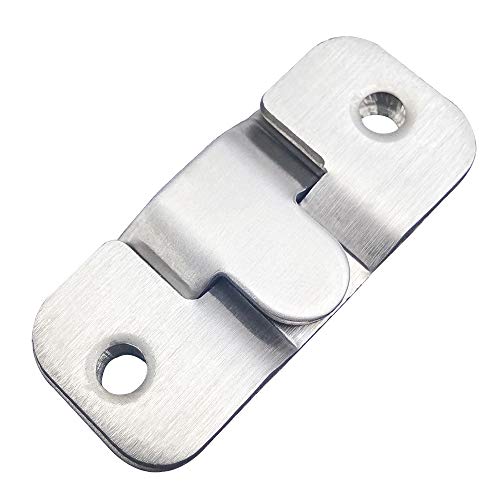 MZMing 10 Pares [Paquete de 20] Soporte Empotrado de Montaje Oculto Enclavamiento Hebilla Soporte de Pared de Acero Inoxidable Herrajes para Colgar la Imagen Espejo Marco o Conectar la Cabecero