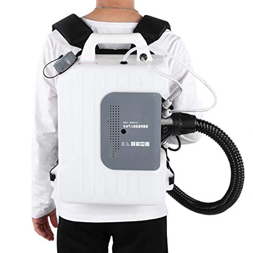 MZYKA Máquina portátil de nebulización por nebulización por desinfección ULV con pulverizador eléctrico, purificador de Aire, 5 a 50 μm, Distancia de pulverización de 6-8 m, Blanco,10L