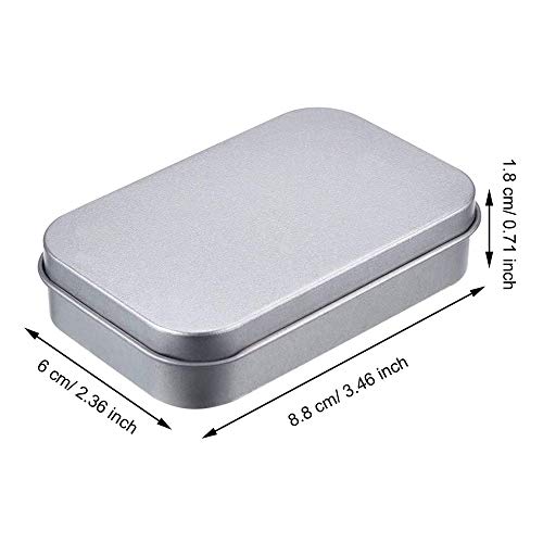 N 8 Piezas de Metálicos Rectangulares de Latas, Lata Vacía de Metal Rectangular con Tapa, Diseño a Prueba de Fugas, Bordes Lisos, para Cosméticos, Especias, Gadget Pequeño, Tarjeta SD, Cuenta, Moneda