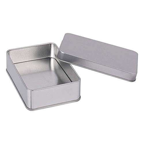 N 8 Piezas de Metálicos Rectangulares de Latas, Lata Vacía de Metal Rectangular con Tapa, Diseño a Prueba de Fugas, Bordes Lisos, para Cosméticos, Especias, Gadget Pequeño, Tarjeta SD, Cuenta, Moneda