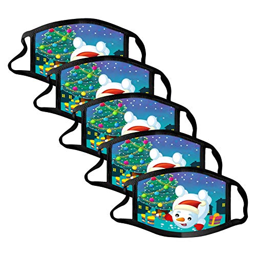 N / A 5pcs Adulto Protección Personal Diaria, ??????????? Tela Reutilizable Lavable Mascaril1a Dibujos con Elástico para Los Oídos