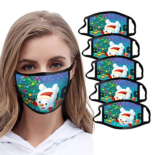 N / A 5pcs Adulto Protección Personal Diaria, ??????????? Tela Reutilizable Lavable Mascaril1a Dibujos con Elástico para Los Oídos