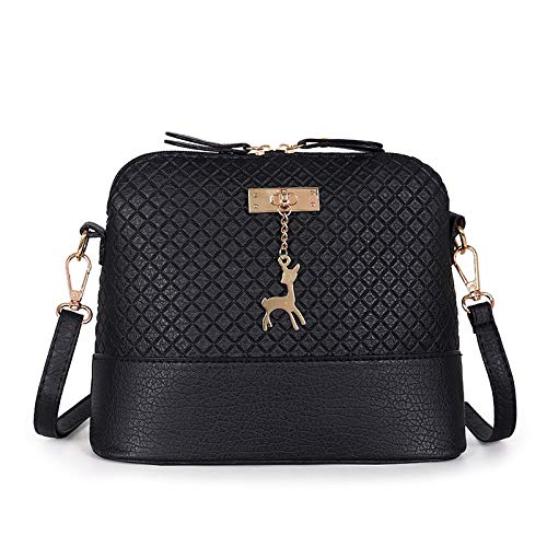 N / A Bolso de Hombro de Cuero para Mujer Bolso de Mujer Colgante de Ciervo Bolsos Chica Mini Bolso Bandolera Vintage Pequeño pequeño 23 * 18 * 9.5cm