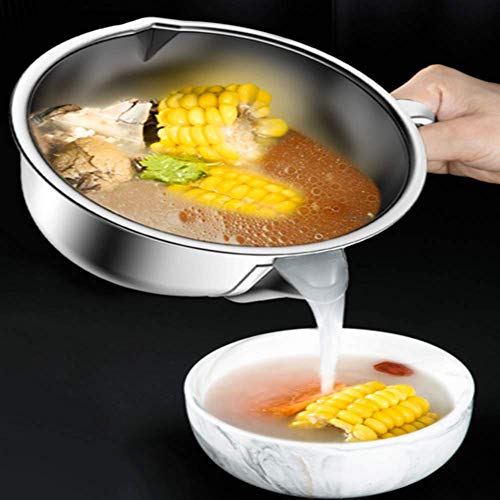N / A Colador de Grasa, Colador de Grasa de Acero Inoxidable, Dispositivo de Mano Anti-Quemaduras - Lata de Almacenamiento, para Todo Tipo de aceites comestibles