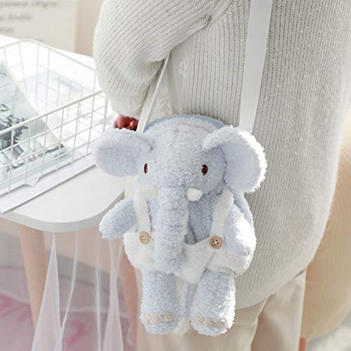 N / A Elefante Mochila de Felpa Lindo Elefante Bolsa de Mensajero Mochila Escolar para niños Mochila Escolar de Dibujos Animados niños niño niña Regalo de cumpleaños de Navidad 27 CM