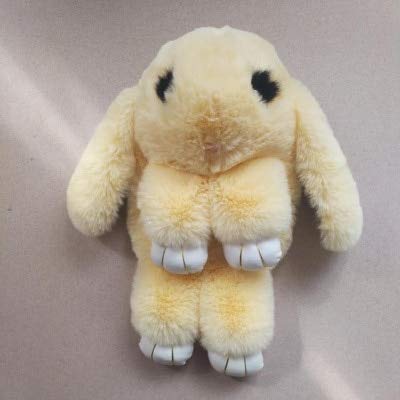 N / A Fluffy Bunny Shoulder Plush Mochila Cute Fluffy Rabbit Fur Pompoms Chain Bag Women Cartoon Rabbit Sling Bag 38cm