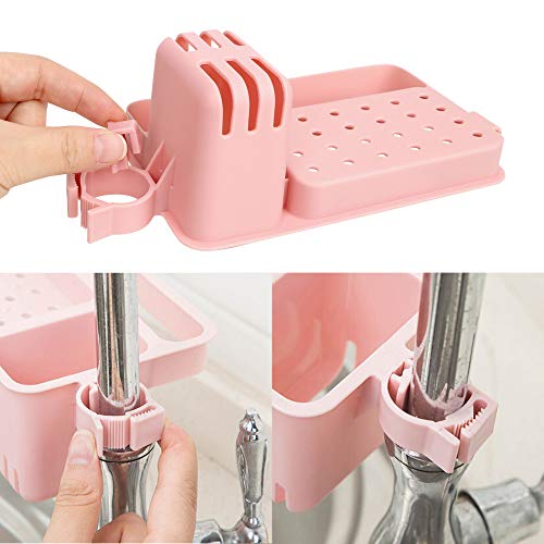 N / A Organizador de jabón, Grifo, desagüe, Estante de Almacenamiento, Gancho para baño, Fregadero, Esponja, Almacenamiento, paño de Cocina, Estante Colgante, Suministros de Cocina, 225 * 100 * 68 mm