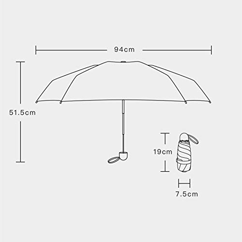 N / A Paraguas Plegable de Doble Uso, protección Solar, protección contra la Lluvia, protección UV, Marco de Paraguas de aleación de Aluminio, Resistencia al Viento, Revestimiento de protección Solar