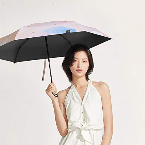 N / A Paraguas Plegable de Doble Uso, protección Solar, protección contra la Lluvia, protección UV, Marco de Paraguas de aleación de Aluminio, Resistencia al Viento, Revestimiento de protección Solar