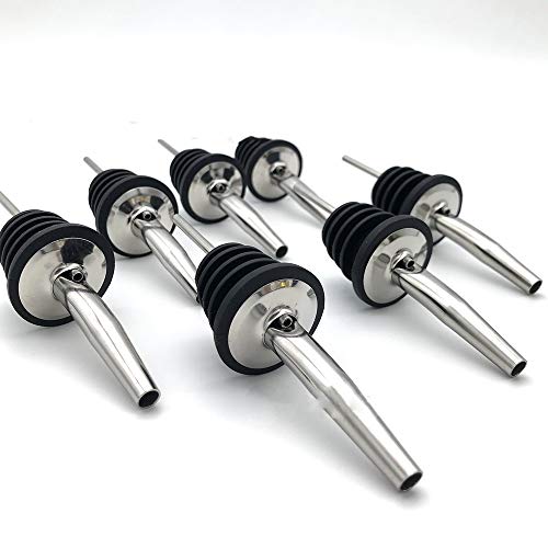 N \ A Vertidores de Botellas clásicos de Acero Inoxidable con Pico ahusado, vertidores de Acero Inoxidable, vertedor de Aceite de Oliva, Juego Completo de vertidores de Bebidas de Acero Inoxidable