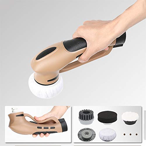 N / C Cepillo eléctrico para Zapatos, Kit de Brillo de actualización inalámbrico portátil, Mango Curvo de diseño ergonómico, Peso Ligero, Adecuado para la Familia y los Viajes