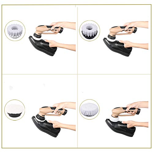 N / C Cepillo eléctrico para Zapatos, Kit de Brillo de actualización inalámbrico portátil, Mango Curvo de diseño ergonómico, Peso Ligero, Adecuado para la Familia y los Viajes