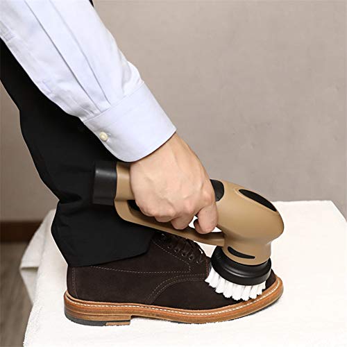 N / C Cepillo eléctrico para Zapatos, Kit de Brillo de actualización inalámbrico portátil, Mango Curvo de diseño ergonómico, Peso Ligero, Adecuado para la Familia y los Viajes
