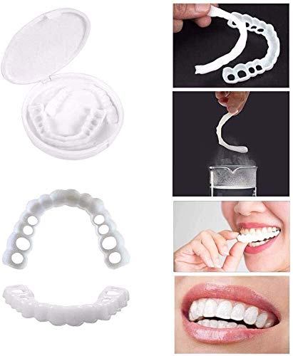 N\A AY Dientes cosméticos de Chapa Temporal Prótesis Dental Mujer Dientes de Ajuste cómodo Flex carillas Un tamaño for Todos carillas Sonrisa Minutos