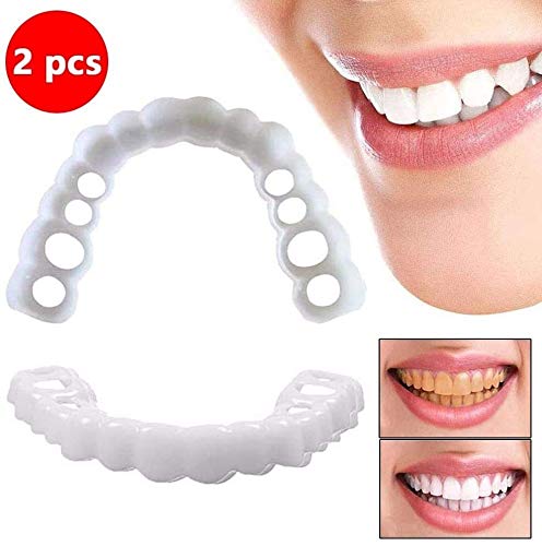 N\A AY Dientes cosméticos de Chapa Temporal Prótesis Dental Mujer Dientes de Ajuste cómodo Flex carillas Un tamaño for Todos carillas Sonrisa Minutos