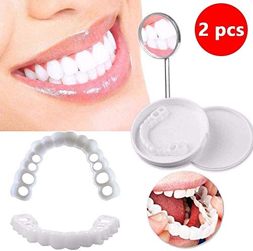 N\A AY Instantánea de la Sonrisa Las chapas Superior e Inferior de los Dientes Falsos Dientes de Sierra de la dentadura de Ajuste cómodo Flex Dientes de Tubo for Whitening Los aparatos ortopédicos