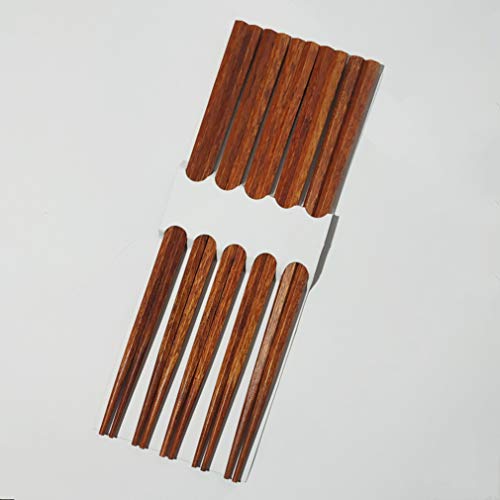 N/A. BIGDOM. 5 Pares Palillos de Madera Japoneses ARTESANALES Reutilizables Chopsticks para Comida Japonesa, Pescado y Otros sustentos.