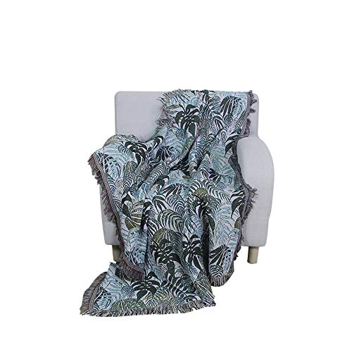 NA MYBH decoración del hogar Manta de línea de Hoja Verde Tropical Manta de sofá Multifuncional Manta Alfombra Manta de Picnic Estera de Playa Verde 160 * 130 cm