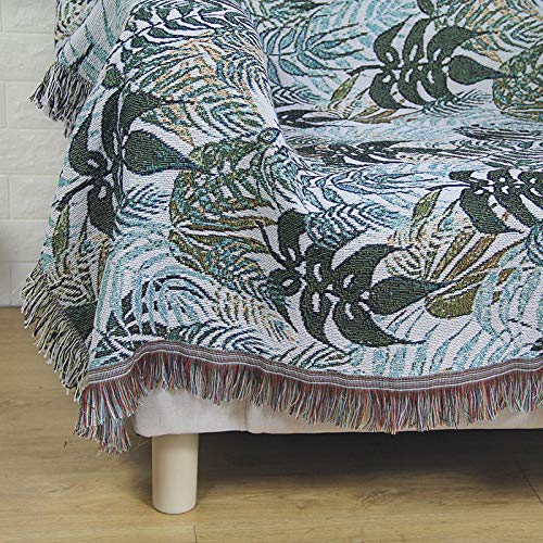 NA MYBH decoración del hogar Manta de línea de Hoja Verde Tropical Manta de sofá Multifuncional Manta Alfombra Manta de Picnic Estera de Playa Verde 160 * 130 cm