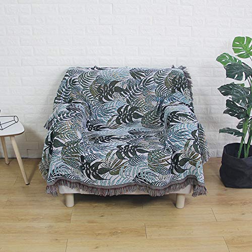 NA MYBH decoración del hogar Manta de línea de Hoja Verde Tropical Manta de sofá Multifuncional Manta Alfombra Manta de Picnic Estera de Playa Verde 160 * 130 cm