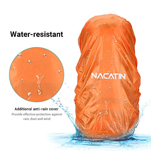 NACATIN Mochila de Senderismo, Mochila de Montañismo 70L, Impermeable Mochila con Cubierta, Viajes de Camping, Montañismo, Excursionismo, Escalada, Trekking, Mochila, Acampada.