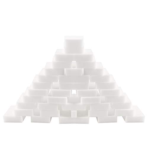 NACTECH 50pcs Esponjas Mágicas de Limpieza Borrador Mágico Almohadilla Esponja Quita Manchas para Cocina Paredes Limpiador Zapatos Blanca