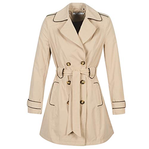 Naf Naf Menk12 Gabardina, Beige (Trench 1585), 40 para Mujer