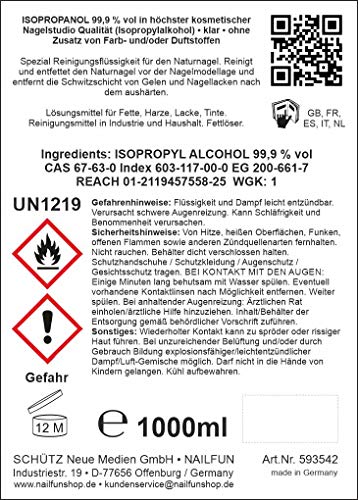 NAILFUN 1 Litro de Alcohol Isopropílico 99,9%