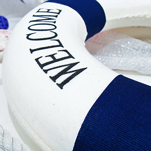 Naisicatar Salvavidas Marino méditerraneen Flotador de natación Anillo casa decoración o el Muro Ornamentos Decorativos Azul 20 cm x 1