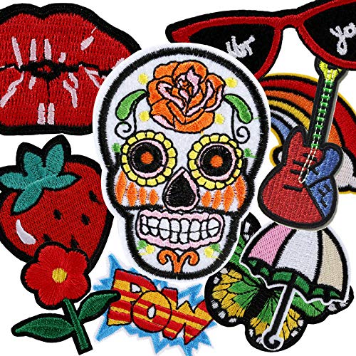 Naler 40 Parches Bordados Plancha Parches Termoadhesivos para Ropa Coser DIY Parches Decorativos