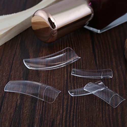 Naler - Uñas artificiales transparentes, 500 unidades de varios tamaños, acrílicas, uñas postizas en caja para mujeres y niñas